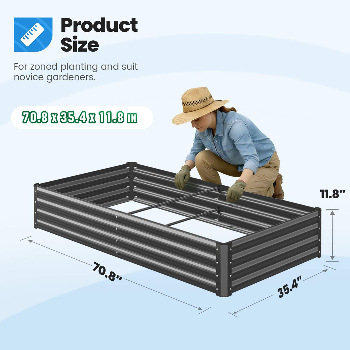 Quictent Raised Garden Bed with Tomato Cage