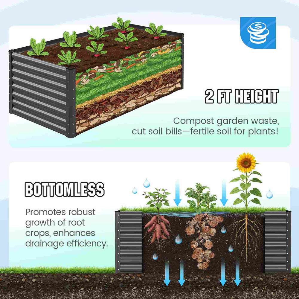 Quictent Raised Garden Bed with Tomato Cage