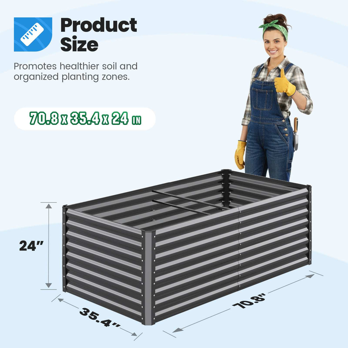Quictent Raised Garden Bed with Tomato Cage