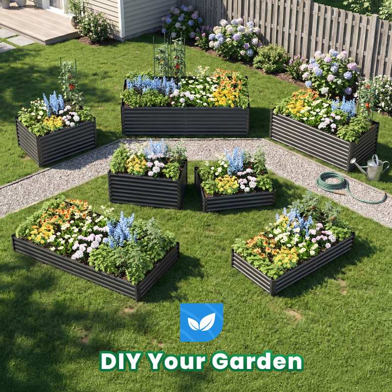 Quictent Raised Garden Bed with Tomato Cage