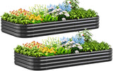 Quictent 8x4x1ft Oval Raised Garden Bed 2PCS