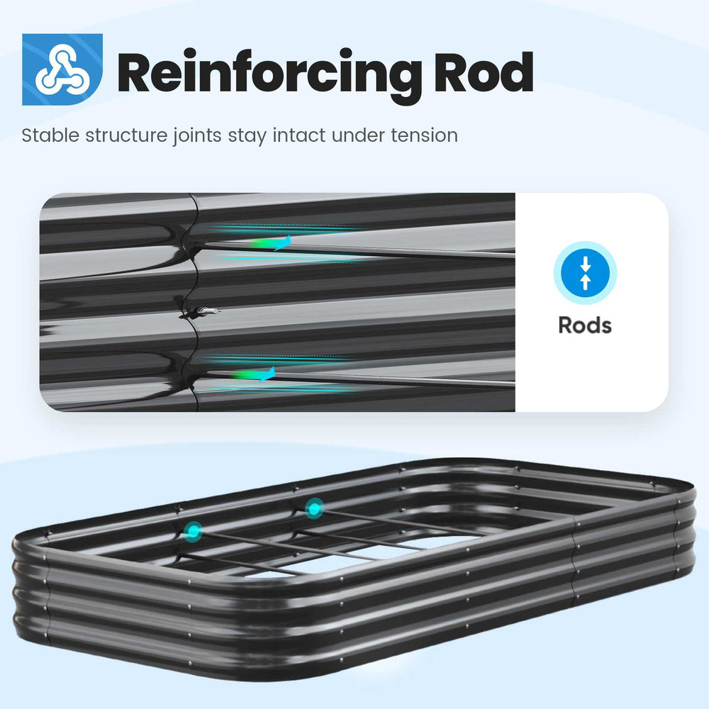 Quictent 8x4x1ft Oval Raised Garden Bed 2PCS