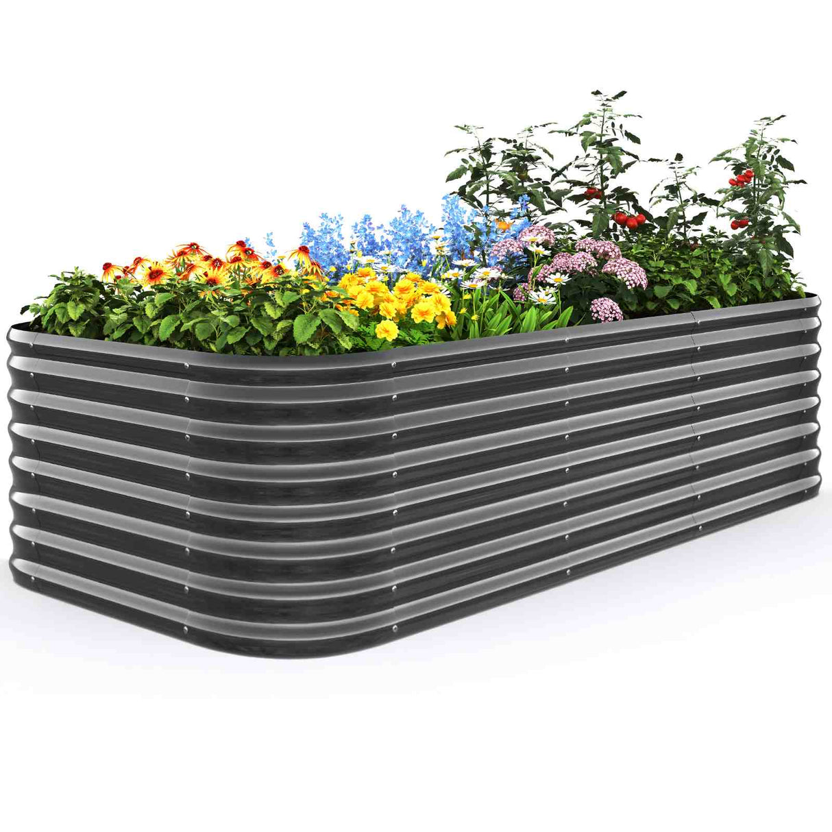 Quictent 8x4x2ft Oval Raised Garden Bed