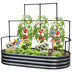 Raised Garden Bed with Wall Trellis 6x3x1ft Dark Grey#size_6x3x1ft#color_dark grey