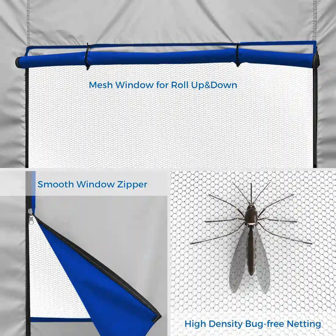 blue 10x20 canopy tent with mesh window#color_royal blue