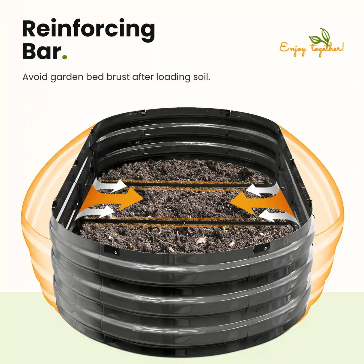 KING BIRD Screwless Dark Grey Raised Garden Bed 6x3x1ft reinforcing bar#size_6x3x1ft (2pcs)