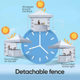 Detachable fence#style_10x10 With 1 Sidewall-White