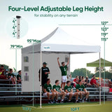 4 levels adjustable leg height#style_10x10 With 1 Sidewall-White