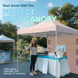 Pop up Canopy for Outdoor Events, Parties, Markets, Vendors#style_10x10 With 1 Sidewall-Beige
