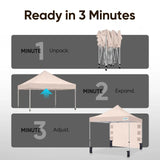 Quick and Easy setup#style_10x10 With 1 Sidewall-Beige