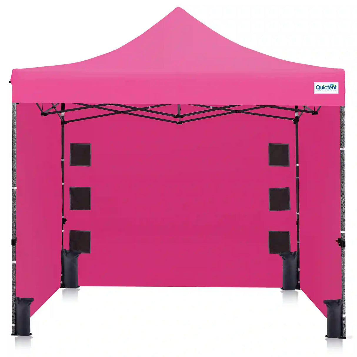 10'x10' Heavy Duty Pop Up Canopy Pink 3 Sidewalls#style_10x10 With 3 Sidewalls-Pink