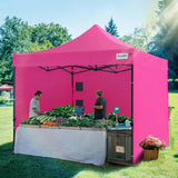Pop Up Tent 10'x10' Pink with 3 Sidewalls#style_10x10 With 3 Sidewalls-Pink