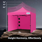 10'x10' Pop Up Canopy Pink with 3 Sidewalls Size#style_10x10 With 3 Sidewalls-Pink