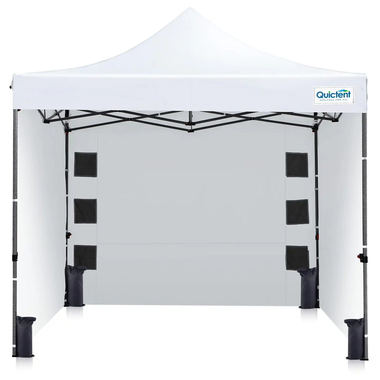 10'x10' Heavy Duty Pop Up Canopy 3 Sidewalls White#style_10x10 With 3 Sidewalls-White