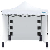 10'x10' Heavy Duty Pop Up Canopy 3 Sidewalls White#style_10x10 With 3 Sidewalls-White