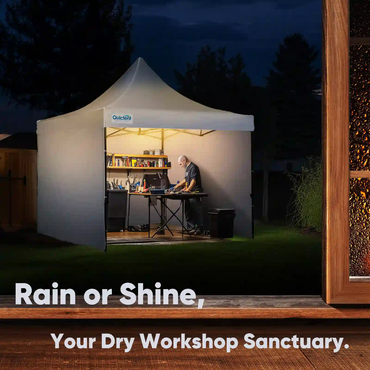 Outdoor Commercial Event Canopy#style_10x10 With 3 Sidewalls-White