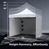 Adjustable in 3 heights#style_10x10 With 3 Sidewalls-White