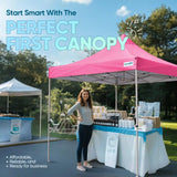 Heavy Duty Pop up Canopy for Outdoor Events, Parties, Markets, Vendors#style_10x10 No Sidewall-Pink