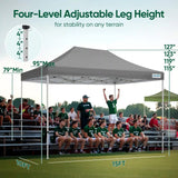 Heavy Duty 10'x15' Pop up Tent Gray No sidewall Size#style_10x15 No Sidewall-Gray