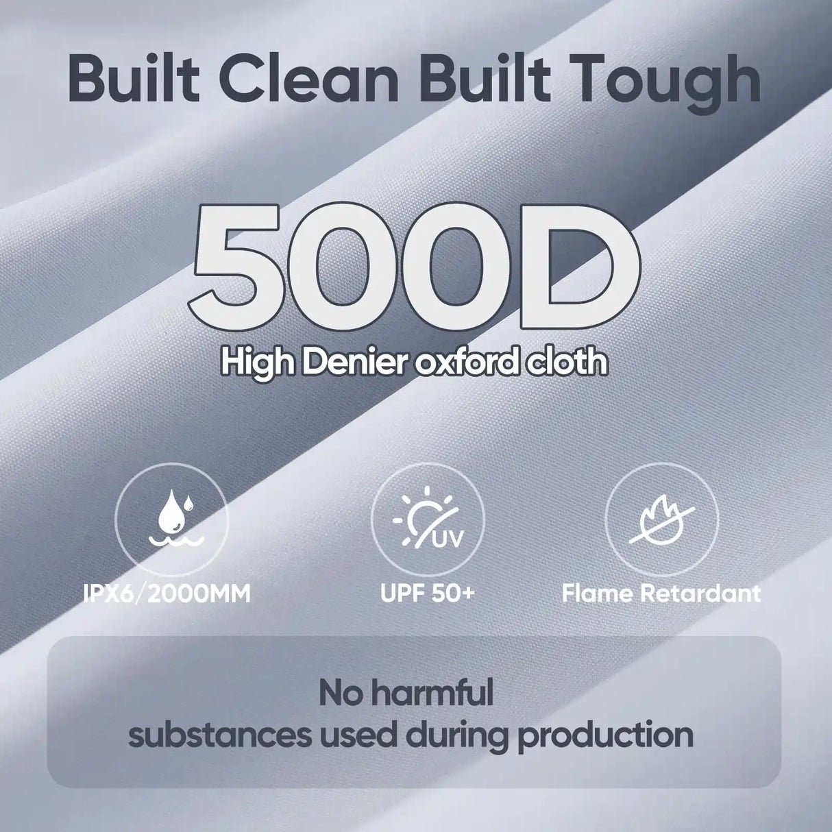 500D fabric built to last#style_10x15 No Sidewall-White