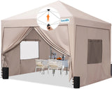 privacy 10x10 pop up canopy#color_beige (Upgraded)