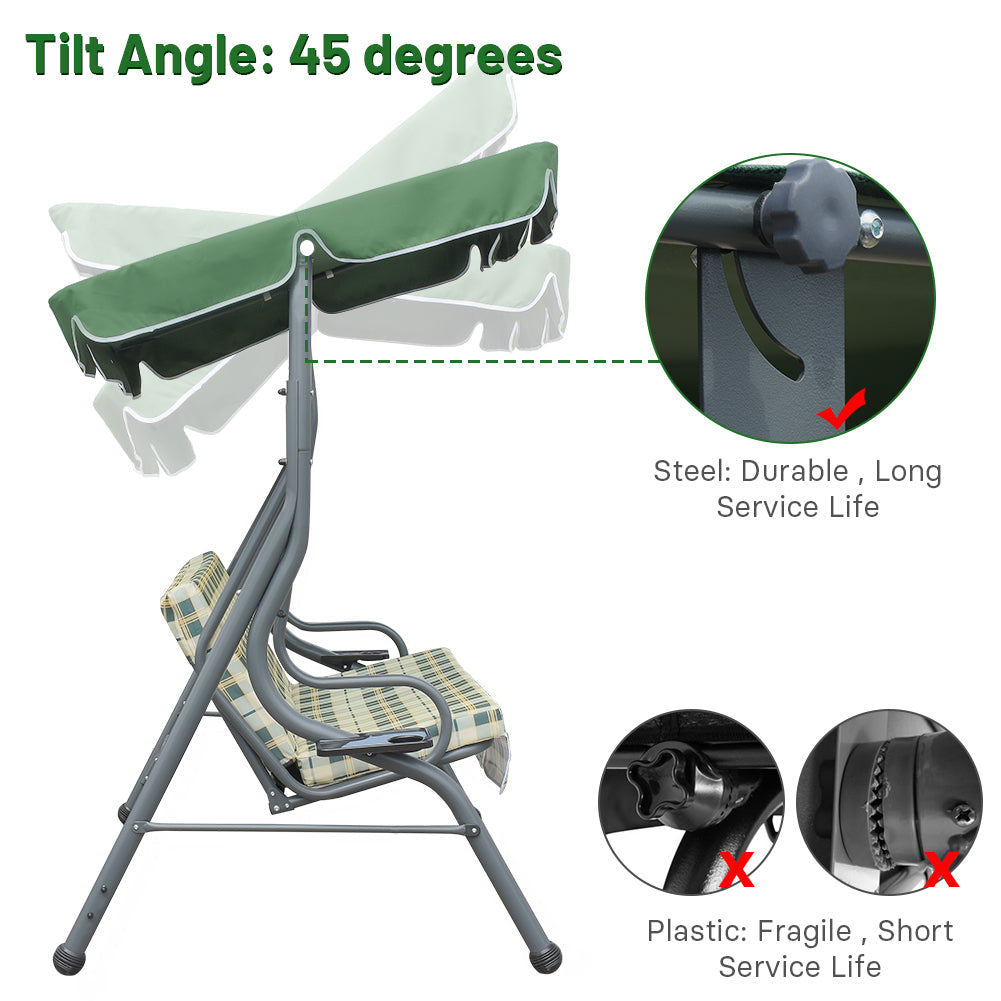 600 LBS 3-Seat Canopy Swing