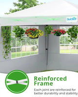 white pop up canopy with reinforced frame#color_white