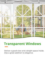 white 10x10 pop up canopy with transparent window#color_white