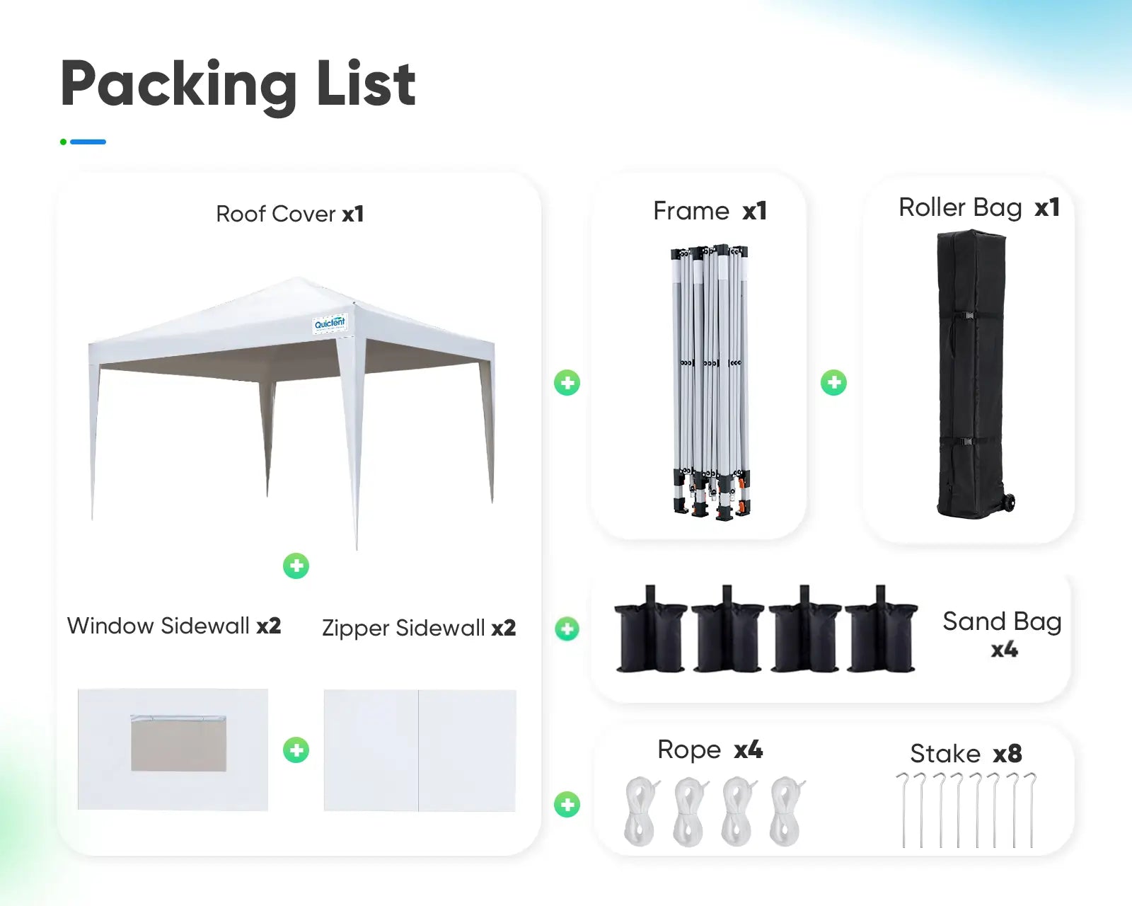 white 8x8 canopy tent package#color_white