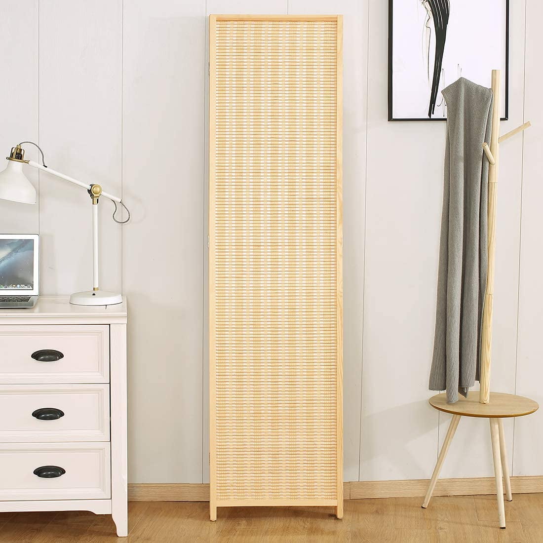 Corelax Bamboo Room Divider (5-Panel) - Beige