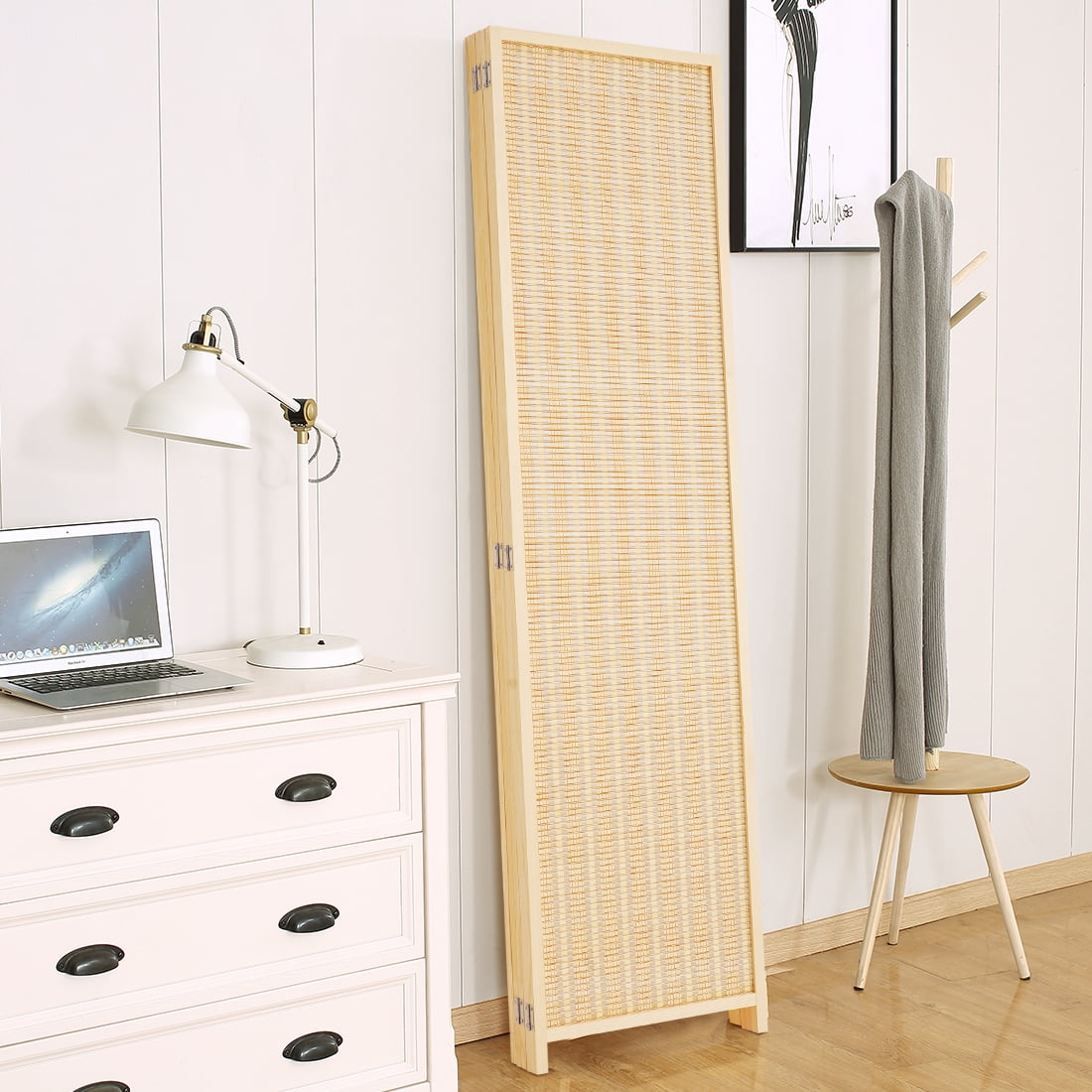 Corelax Bamboo Room Divider (5-Panel) - Beige
