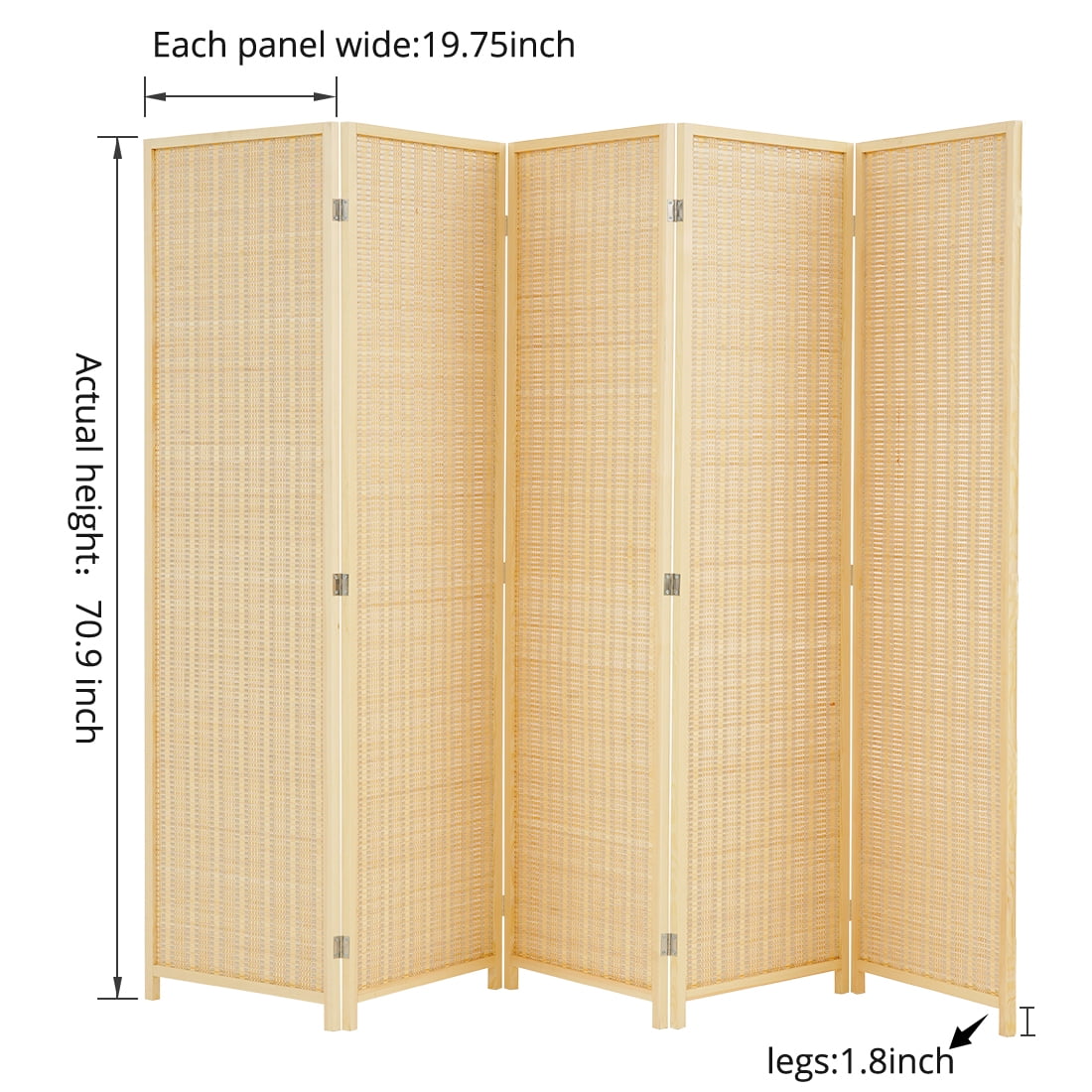 Corelax Bamboo Room Divider (5-Panel) - Beige