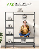 HOKEEPER 650LBS Closet Organizer with Coat Rack