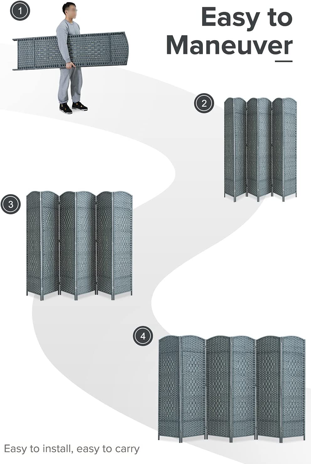 Corelax 6ft Diamond Woven Room Divider