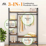 600LBS Heavy Duty Clothing Rack with Shelves